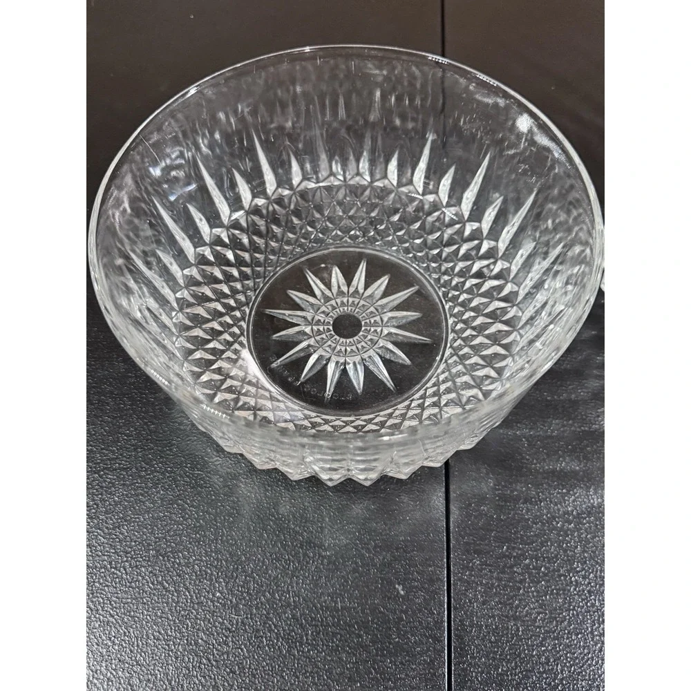 2‎ Arcoroc Clear Glass Serving Bowls Diamond Starburst 9